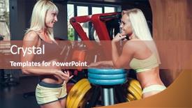  Presentation with women - Cool new slide deck with pick up cross - athletic young women resting backdrop and a  colored foreground