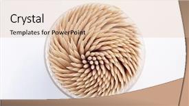  Presentation with box - Amazing PPT theme having pick up sticks - box with wooden toothpicks backdrop and a lemonade colored foreground