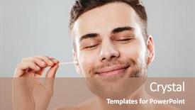  Presentation with newspaper headlines close up - Audience pleasing theme consisting of pick up sticks - close up portrait backdrop and a  colored foreground