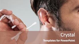  Presentation with greeiting show man - Theme consisting of pick up sticks - close up shot of bearded background and a coral colored foreground