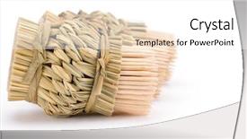  Presentation with wooden - Colorful PPT theme enhanced with pick up sticks - wooden toothpicks against white backdrop and a white colored foreground