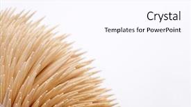  Presentation with flowers on white wooden - Presentation design with pick up sticks - wooden toothpicks on white background background and a white colored foreground