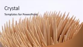  Presentation with flowers on white wooden - Slides consisting of pick up sticks - wooden toothpicks on white background background and a  colored foreground