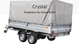  Presentation with light - Audience pleasing presentation theme consisting of pick up truck - trailer under the light background backdrop and a light gray colored foreground