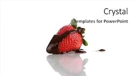  Presentation with chocolate strawberry - PPT theme with picked strawberry with warm chocolate background and a white colored foreground