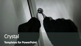  Presentation with security door lock - Amazing presentation theme having picking a lock backdrop and a dark gray colored foreground