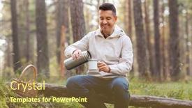  Presentation with hot tea - Beautiful PPT theme featuring picking-season-and-leisure-people backdrop and a tawny brown colored foreground