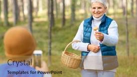  Presentation with season - Slide deck consisting of picking-season-leisure-and-people background and a gold colored foreground