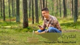  Presentation with smartphone app - Cool new slide set with picking-season-technology-and-leisure backdrop and a gold colored foreground