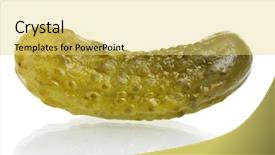  Presentation with pickle - Presentation theme having pickle - marinated cucumber isolated on white background and a yellow colored foreground
