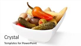  Presentation with pickle - PPT layouts consisting of pickle - preserved vegetables on a white background and a white colored foreground