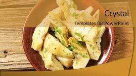  Presentation with loving hearts love heart candy - Amazing slide set having pickled artichoke hearts with herbs backdrop and a gold colored foreground