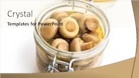  Presentation with mushrooms - Beautiful PPT layouts featuring pickled-champignons-marinated-mushrooms backdrop and a lemonade colored foreground