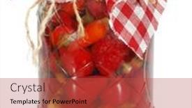  Presentation with peppers - Colorful PPT layouts enhanced with pickled-chili-peppers-in-glass backdrop and a red colored foreground