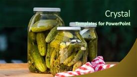  Presentation with cucumbers - Cool new slide deck with pickled-cucumbers-for-winter-organic backdrop and a forest green colored foreground