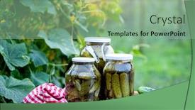  Presentation with cucumbers - PPT layouts with pickled-cucumbers-for-winter-organic background and a seafoam green colored foreground