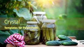  Presentation with cucumbers - Cool new PPT theme with pickled-cucumbers-for-winter-organic backdrop and a tawny brown colored foreground