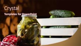  Presentation with cucumbers - Beautiful slides featuring pickled-cucumbers-for-winter-organic backdrop and a wine colored foreground