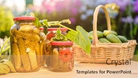  Presentation with cucumbers - Amazing presentation theme having pickled-cucumbers-in-a-jar backdrop and a yellow colored foreground
