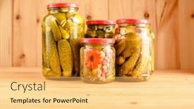  Presentation with cucumbers - Cool new slide deck with pickled-cucumbers-in-a-jar backdrop and a yellow colored foreground