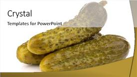  Presentation with white green - Presentation theme featuring pickled foods - bunch of green pickles background and a  colored foreground