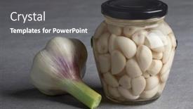  Presentation with garlic garlic garlic bulb - Presentation design consisting of pickled-garlic-in-a-glass background and a gray colored foreground
