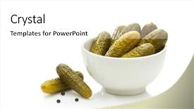  Presentation with pickle - Theme featuring pickled green gherkins background and a white colored foreground