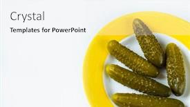  Presentation with cucumbers - PPT layouts enhanced with pickled-hand-made-cucumbers background and a sky blue colored foreground