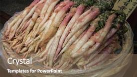  Presentation with rice bran - Colorful presentation theme enhanced with pickled in salted rice-bran backdrop and a coral colored foreground