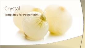  Presentation with green onions and bulb onion - PPT theme enhanced with pickled-mini-baby-onions-isolated background and a cream colored foreground