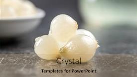  Presentation with black baby - Cool new slide deck with pickled-mini-baby-onions backdrop and a coral colored foreground