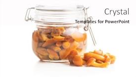  Presentation with mushrooms - Amazing PPT theme having pickled-mushrooms-marinated-mushrooms-isolated backdrop and a white colored foreground