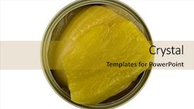  Presentation with preserved - Beautiful PPT layouts featuring pickled mustard green in brine backdrop and a gold colored foreground