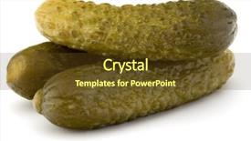  Presentation with cucumbers - PPT theme featuring pickled or marinated cucumbers isolated background and a tawny brown colored foreground