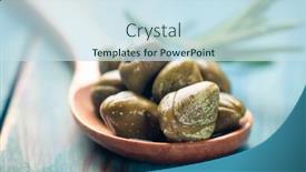  Presentation with green - Theme having pickled-or-marinated-green-capers background and a sky blue colored foreground