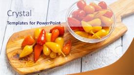  Presentation with chili - Cool new PPT layouts with pickled-red-and-yellow-hot backdrop and a sky blue colored foreground