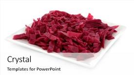  Presentation with porcelain - Amazing PPT theme having pickled red cabbage backdrop and a white colored foreground