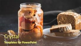  Presentation with sausages - Beautiful theme featuring pickled-sausages-with-onion backdrop and a tawny brown colored foreground