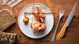  Presentation with red onion - Amazing slide deck having pickled-sausages-with-onion backdrop and a coral colored foreground