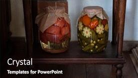  Presentation with vegetables - Audience pleasing slide deck consisting of pickled-vegetables-in-the-jars backdrop and a wine colored foreground