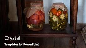  Presentation with vegetables - Theme having pickled-vegetables-in-the-jars background and a wine colored foreground