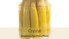  Presentation with corn cobs - Presentation theme enhanced with pickled-young-baby-corn-cobs background and a yellow colored foreground