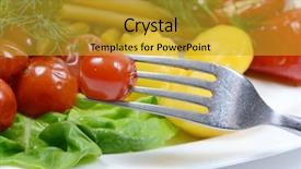  Presentation with white plate - Slide deck enhanced with pickles - different types of pickled vegetables background and a gold colored foreground