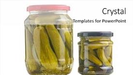  Presentation with cucumbers - Amazing slides having pickles in jar preserved cucumbers backdrop and a white colored foreground