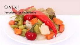  Presentation with pickle - Audience pleasing presentation consisting of pickles on white backdrop and a coral colored foreground