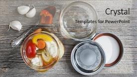  Presentation with canning - Presentation theme featuring pickling in glass canning background and a light gray colored foreground