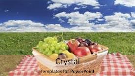  Presentation with picnic - PPT theme with picnic at meadow with perfect sky background background and a coral colored foreground