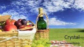  Presentation with picnic - Colorful slide set enhanced with picnic at meadow with perfect backdrop and a yellow colored foreground