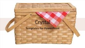  Presentation with cut - Amazing slide deck having basket cut out on white backdrop and a coral colored foreground