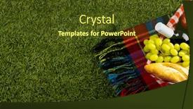  Presentation with tartan - Presentation theme consisting of picnic-basket-with-food background and a tawny brown colored foreground